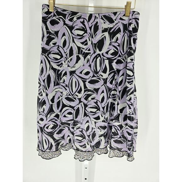 Briggs New York Women's Purple Casual Printed Polyester Skirt Size PM - Picture 1 of 5
